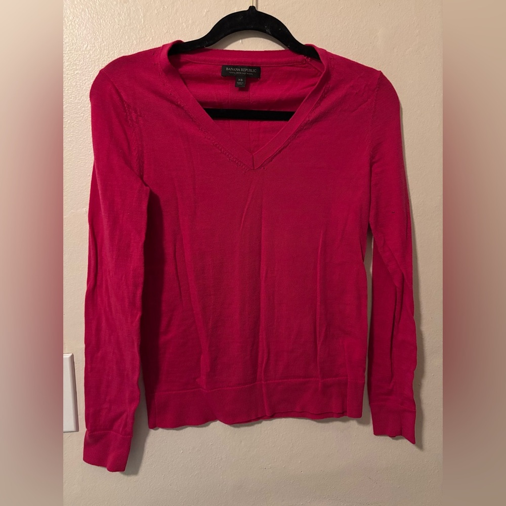 Banana Republic Hot pink long sleeve shirt